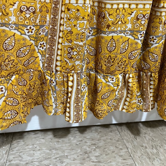 NWOT HAYDEN LA Mustard Quilted Mandala Print Woven Maxi Dress | size Small - Picture 11 of 15